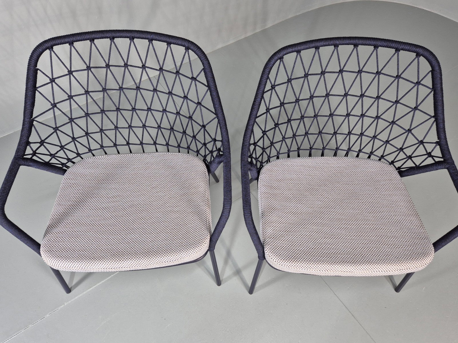 2 Pedrali Panarea 3679 Chairs Blue and Grey Modern Design EB11429 MNOR8