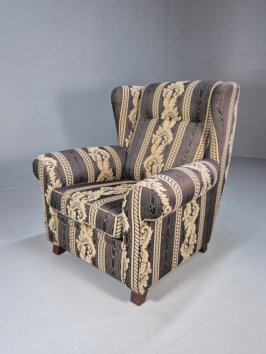 Vintage Danish Lounge Chair Classical Blue Upholstery Retro 1980s EB8990 VCLO - UKDK FURNITURE