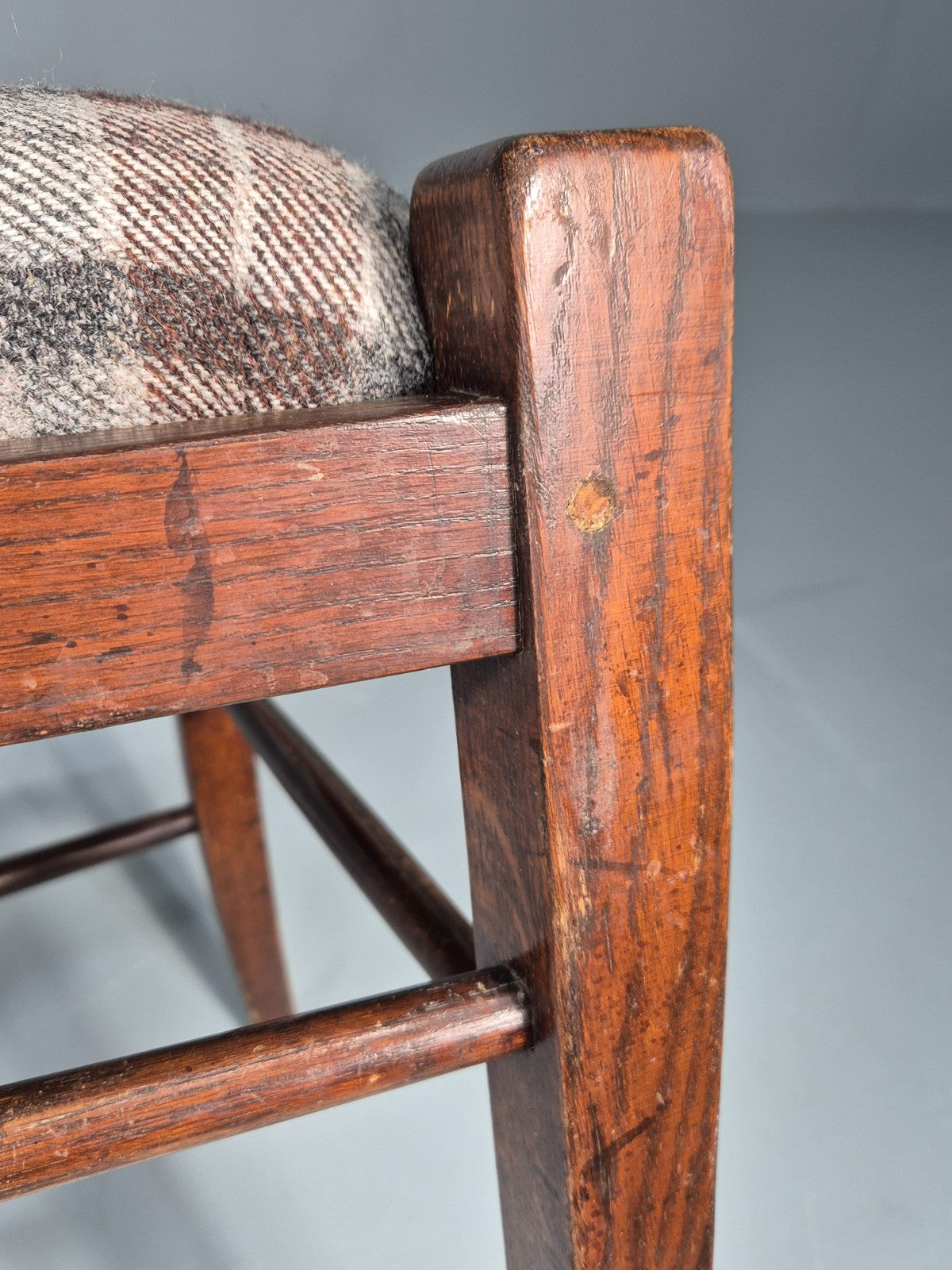 5 Hardwood Dining Chairs Modern Shaker Style Tartan Seats  EB11173 VDIN10