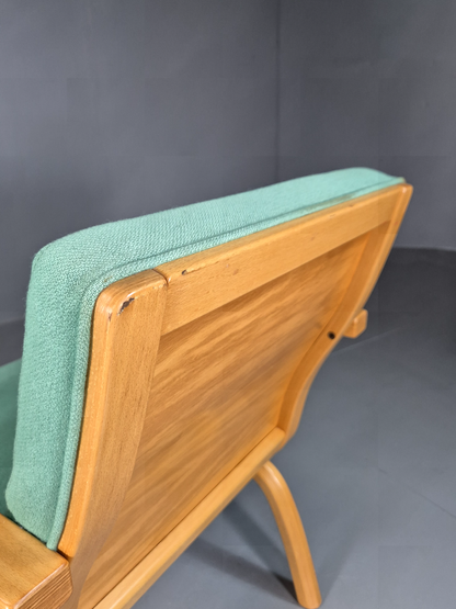 Vintage Danish Lounge Chair Mint Wool Bentwood 1980s Retro EB7352 MBEN11