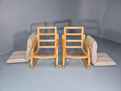 2 Mid Century Lounge Chairs New Upholstery Bentwood Vintage Danish EB10317 MBEN4