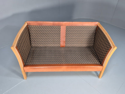 Mid Century Stouby Two Seater Settee Beech Ends Retro 1970s EB10097 M2SS9