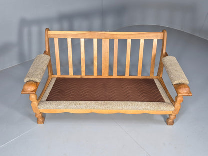 Vintage Kjearnulf Style 2 Seat Sofa 1970s Danish Oak and Wool EB9562 M2SS - UKDK FURNITURE