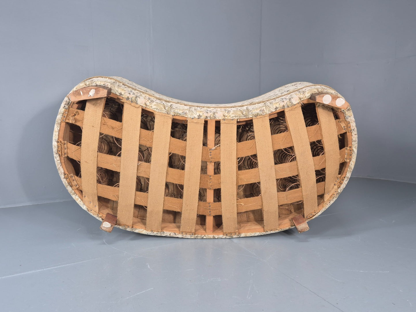 Vintage Banana Sofa 1930s Danish Art Deco Floral Cotton Retro EB10794 V2SS6