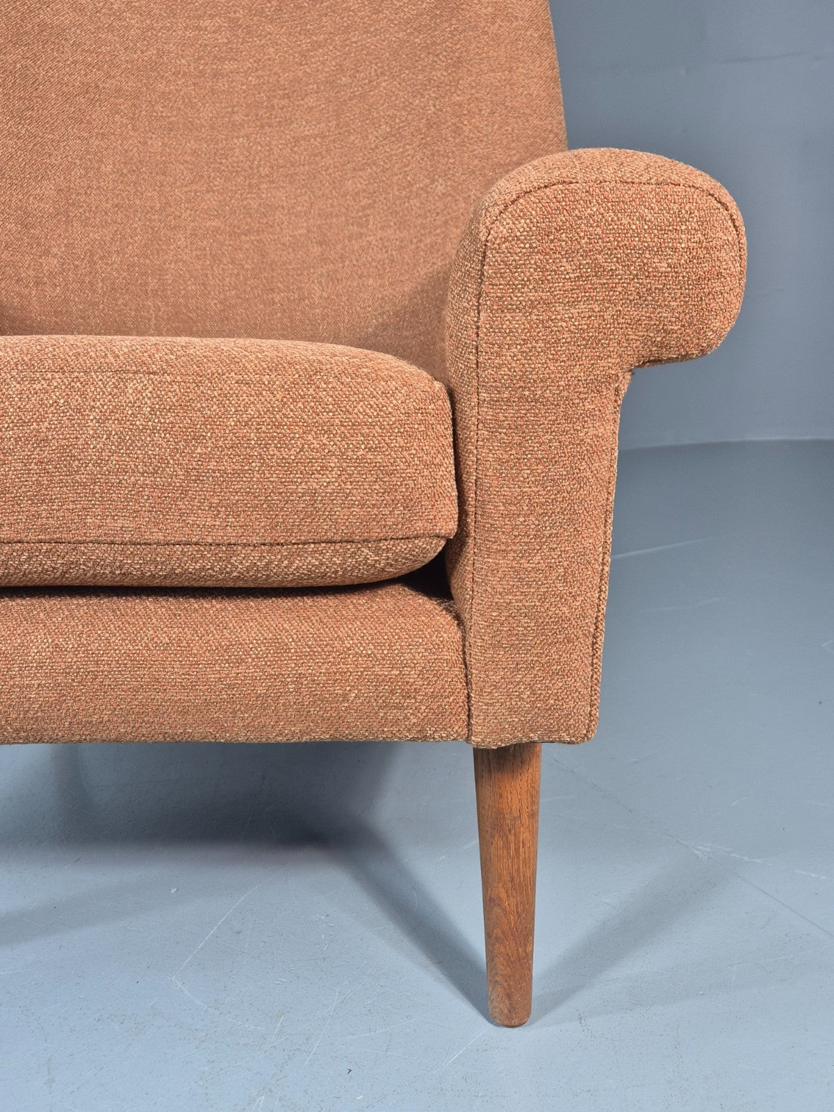 Mid Century Lounge Chair Danish 1960s New Upholstery Retro Teak Leg EB11020 MNOR3