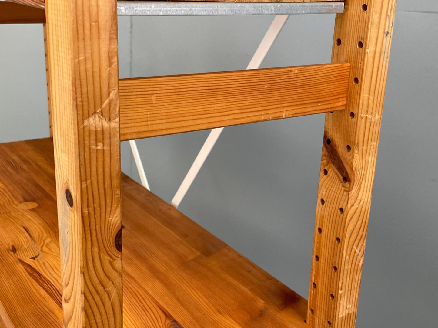 Pine Open Shelving Unit Adjustable Retro Scandi Solid EB11784 MWOO12