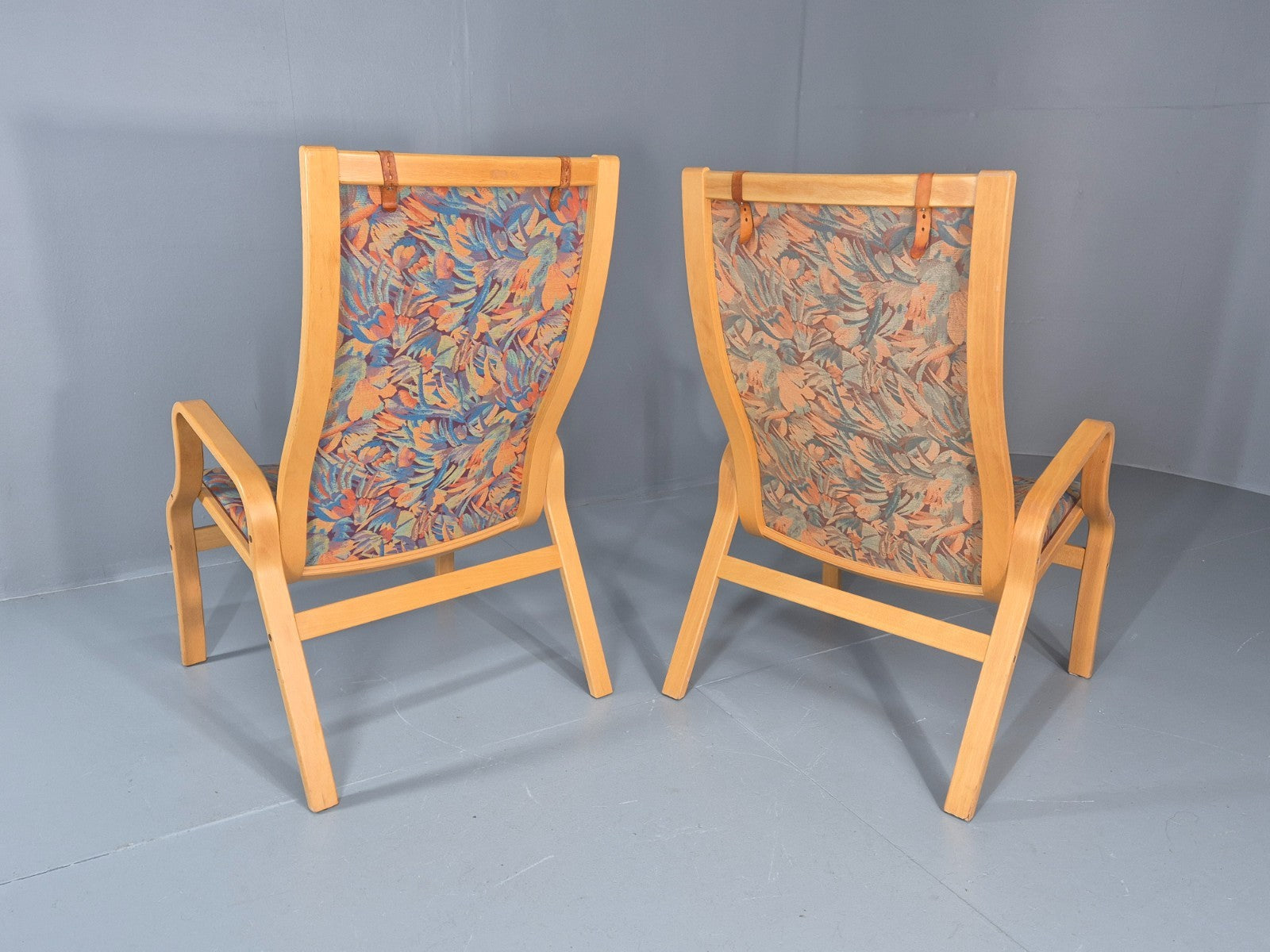 2 Vintage Bentwood Lounge Chairs Finn Ostergaard 1980s Retro MCM EB11337 MBEN8