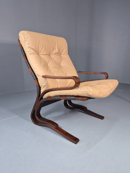 Vintage Leather Bentwood Armchair  Midcentury Norway Skyline Retro EB9912 MBEN4