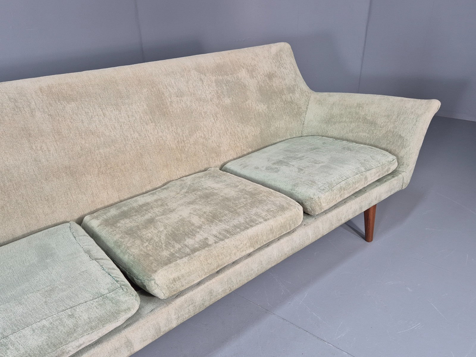 Three Seat Midcentury Sofa 1960s Sweden Teak Legs Retro EB11081 M3SS3