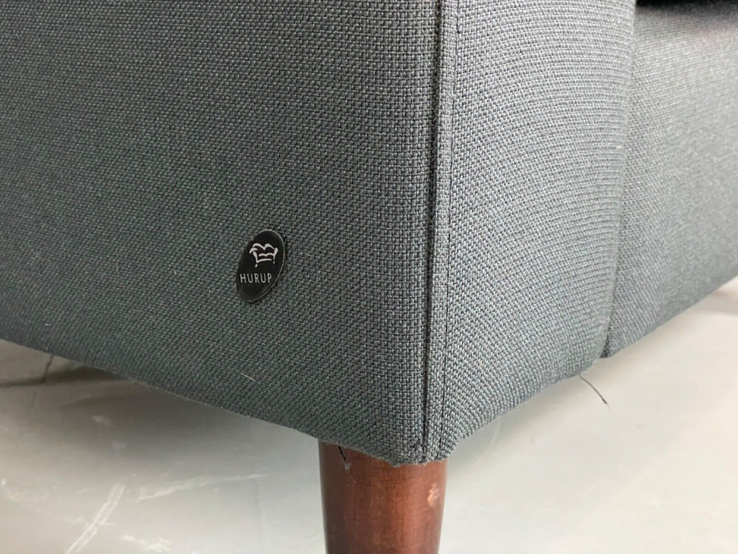Vintage Danish Lounge Chair by Hurup Slate Grey Fabric Retro MCM EB6116 MNOR - UKDK FURNITURE
