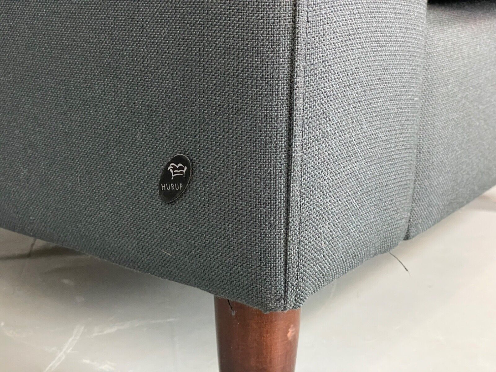 Vintage Danish Lounge Chair by Hurup Slate Grey Fabric Retro MCM EB6116 MNOR - UKDK FURNITURE