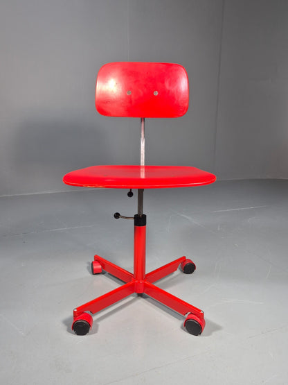 1960s Kevi Task Desk Chair Jorgen Rasmussen MCM Danish Retro Red EB10814 MSWI1