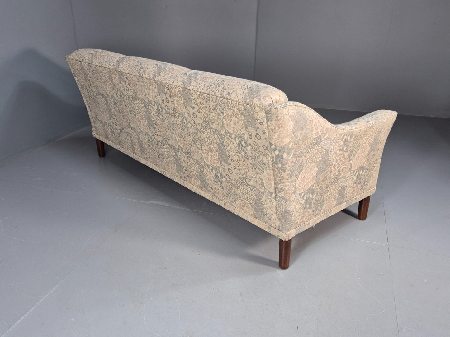 Vintage Danish Floral Upholstered 3 Seat Classic Mid Century Sofa EB9583 M3SS - UKDK FURNITURE