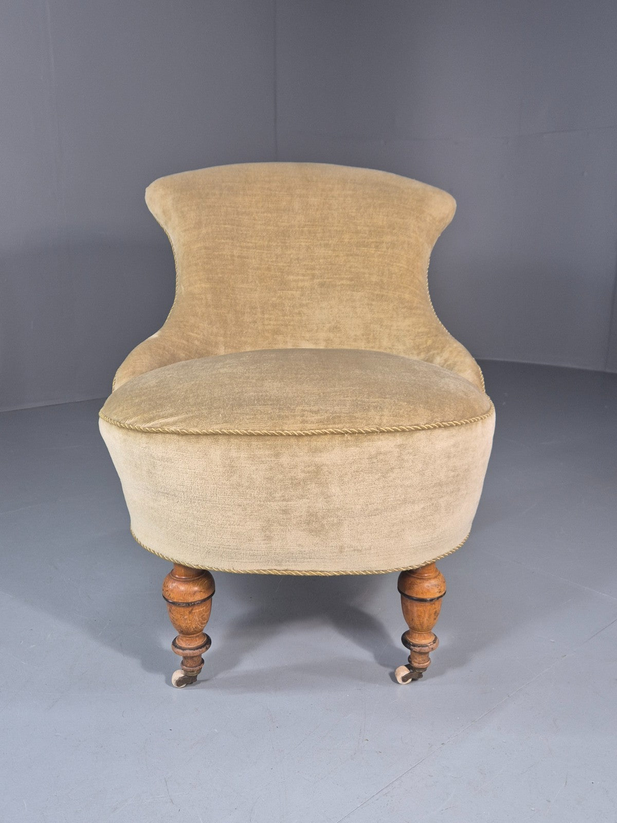 Antique Cocktail Chair Green Velour Vintage Danish 1800s  EB10761 VCLO2