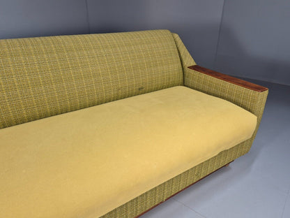 Vintage Danish 2 Seat Sofa Green Wool Teak Arms Retro MCM EB8900 M2SS - UKDK FURNITURE