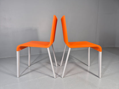 6 Orange Vitra Chairs By Maarten Van Severen Model .03 1990s EB11731 MDIN5
