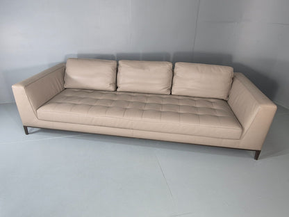Maxalto Four Seater Sofa Grey Leather Italian Quality Lucrezia EB11269 M4SS8