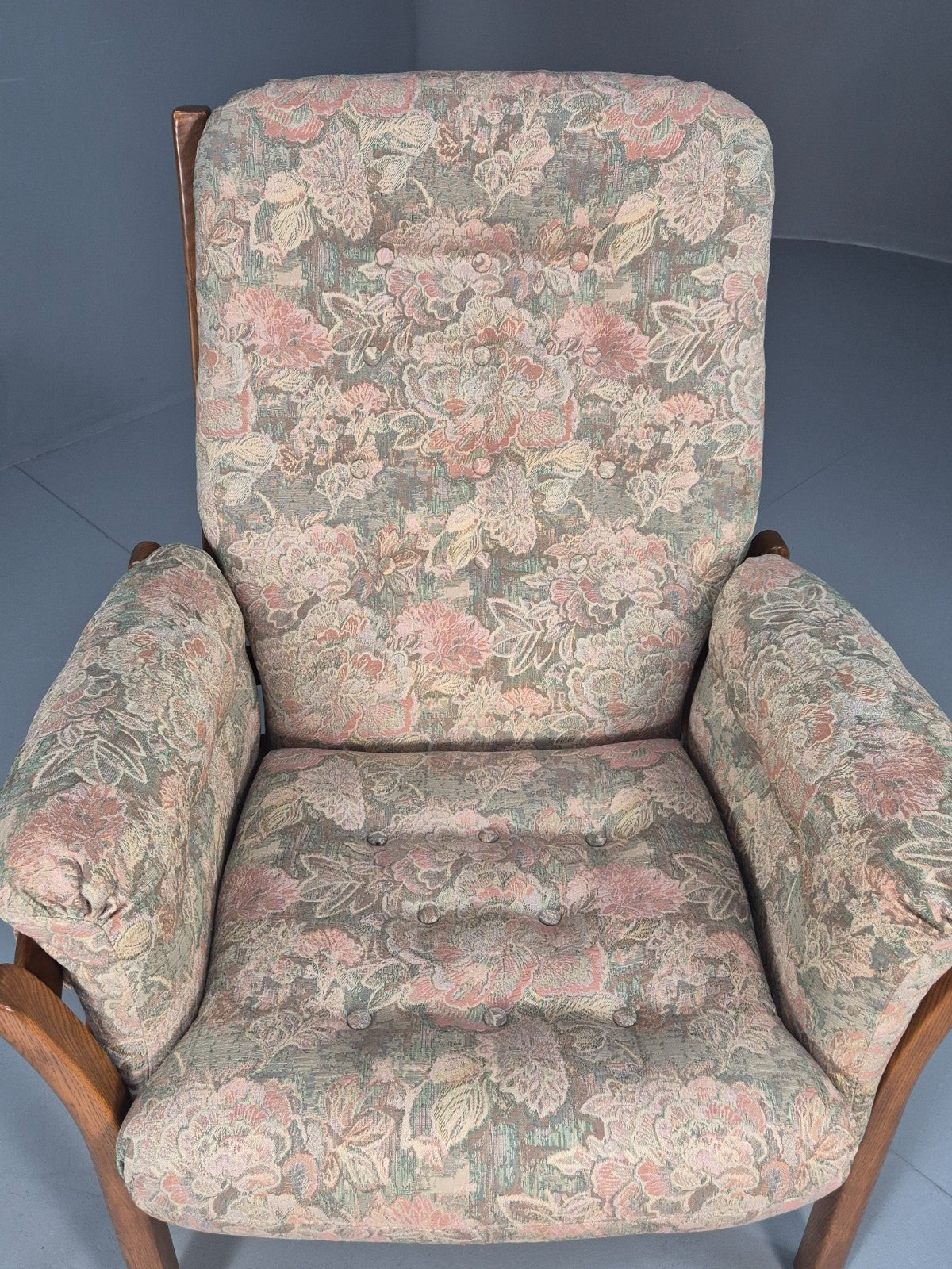 Vintage Ercol Lounge Chair Saville Model 1980s Fabric Upholstery EB9792 MNOR - UKDK FURNITURE