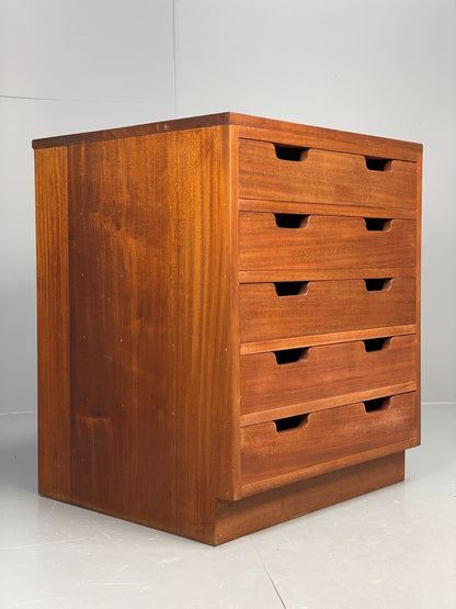 Vintage Chest Of Drawers 1950s Chunky Solid Mahogany Mid Century EB11559 MWOO3