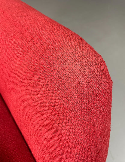 Mid Century Lounge Chair Scandinavian Red Wool Upholstery Vintage EB6423 MNOR14