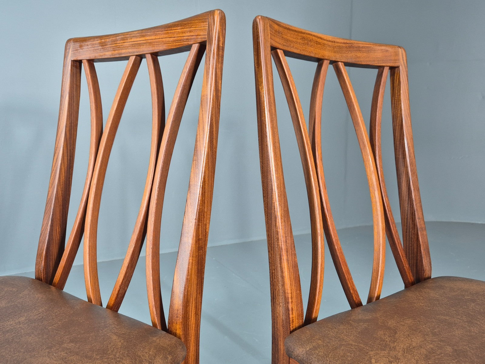 2 Vintage G plan Dining Chairs X Back 1970s Retro MCM Teak Frame EB11778 MDIN12