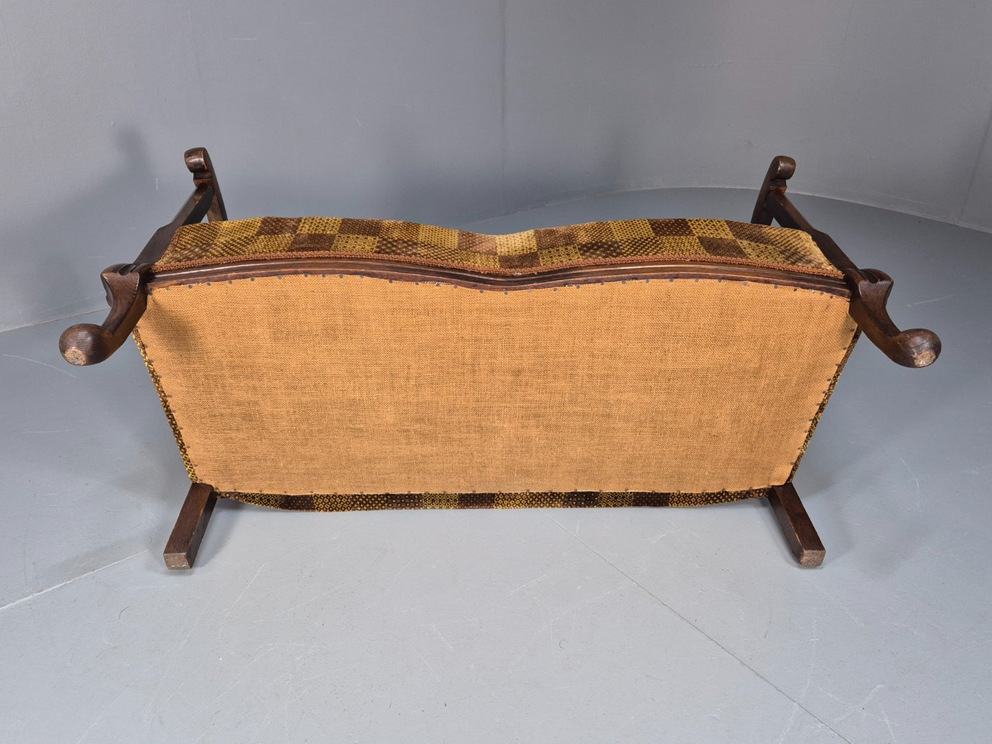 Art Deco Era Settee Two Seater Oak Frame `Bergere Back 1920s EB10692 VBER8