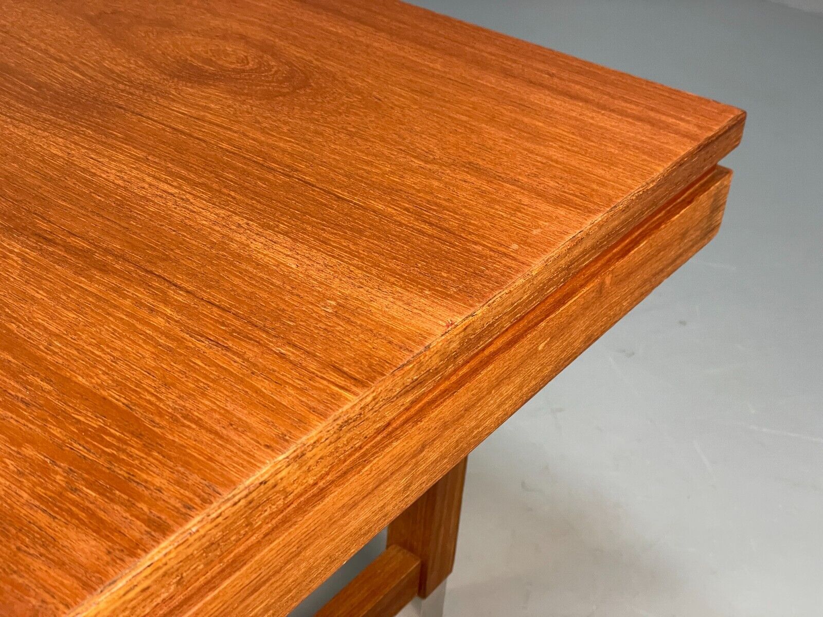 Midcentury Danish Teak Rectangular Coffee Table With Metal Feet EB8672 MWOO - UKDK FURNITURE