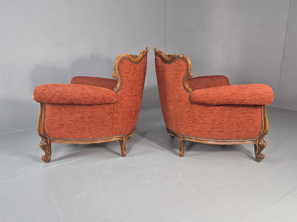 2 Vintage French Rococo Style Lounge Chairs Quality Reproduction  EB11659 VCLO11
