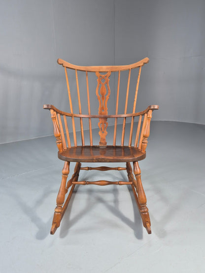 Vintage Rocking Chair Danish Windsor in Beech 1930s EB10760 VWOO1