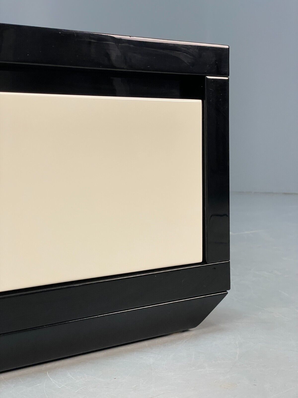 Modern Italian Gloss Black Low Double Drawer Unit EB8662 MWOO - UKDK FURNITURE