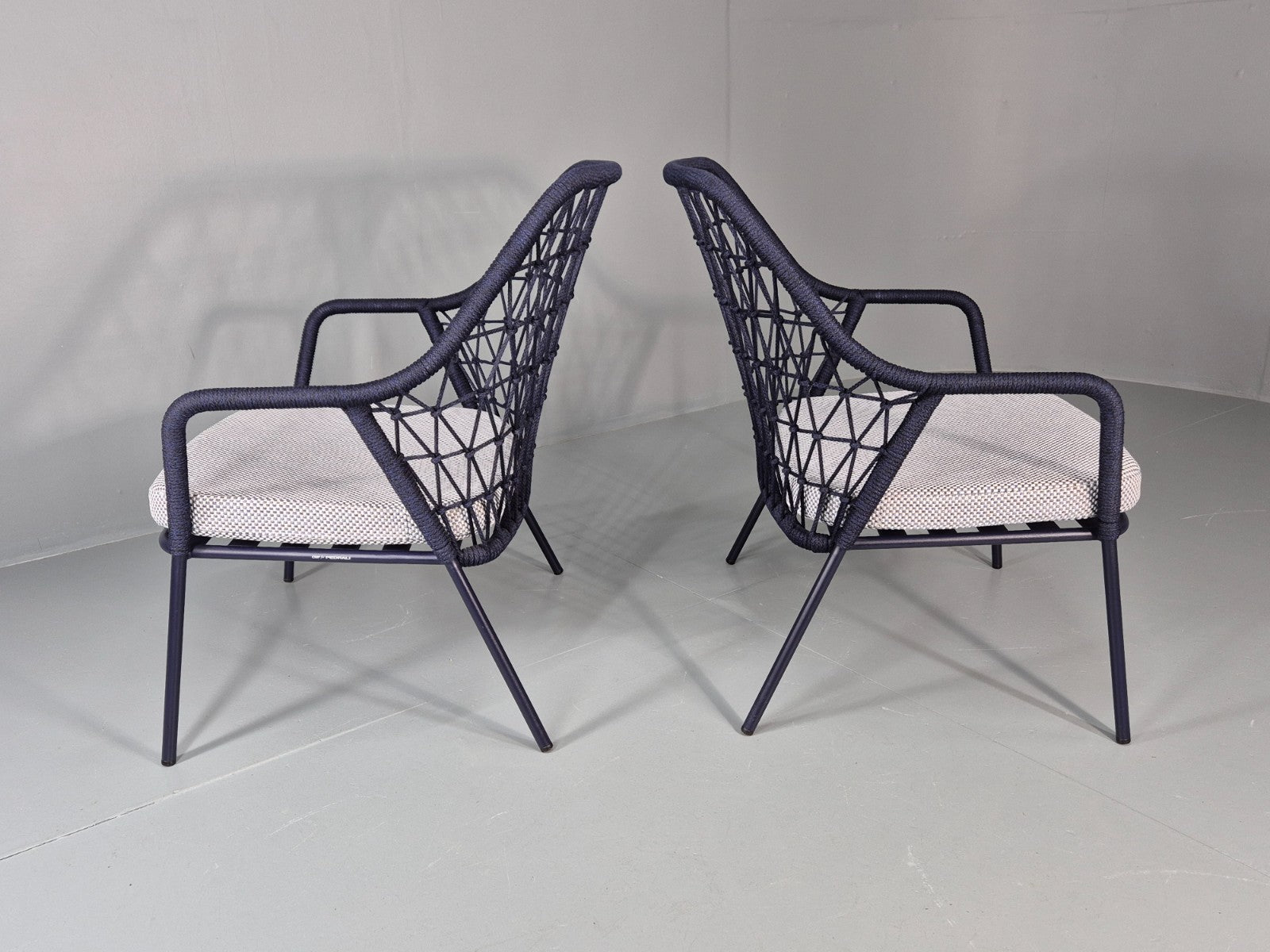 2 Pedrali Panarea 3679 Chairs Blue and Grey Modern Design EB11429 MNOR11
