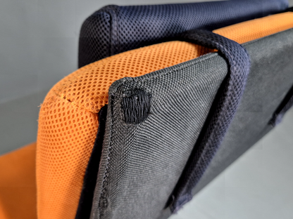 Vintage Danish Swivel Chair and Footstool Orange Chrome Retro 1980s EB7357 MSWI9