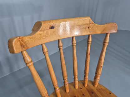 Harlequin set of 4 Vintage Pine Dining Chairs 1980s Retro EB11744 VDIN13