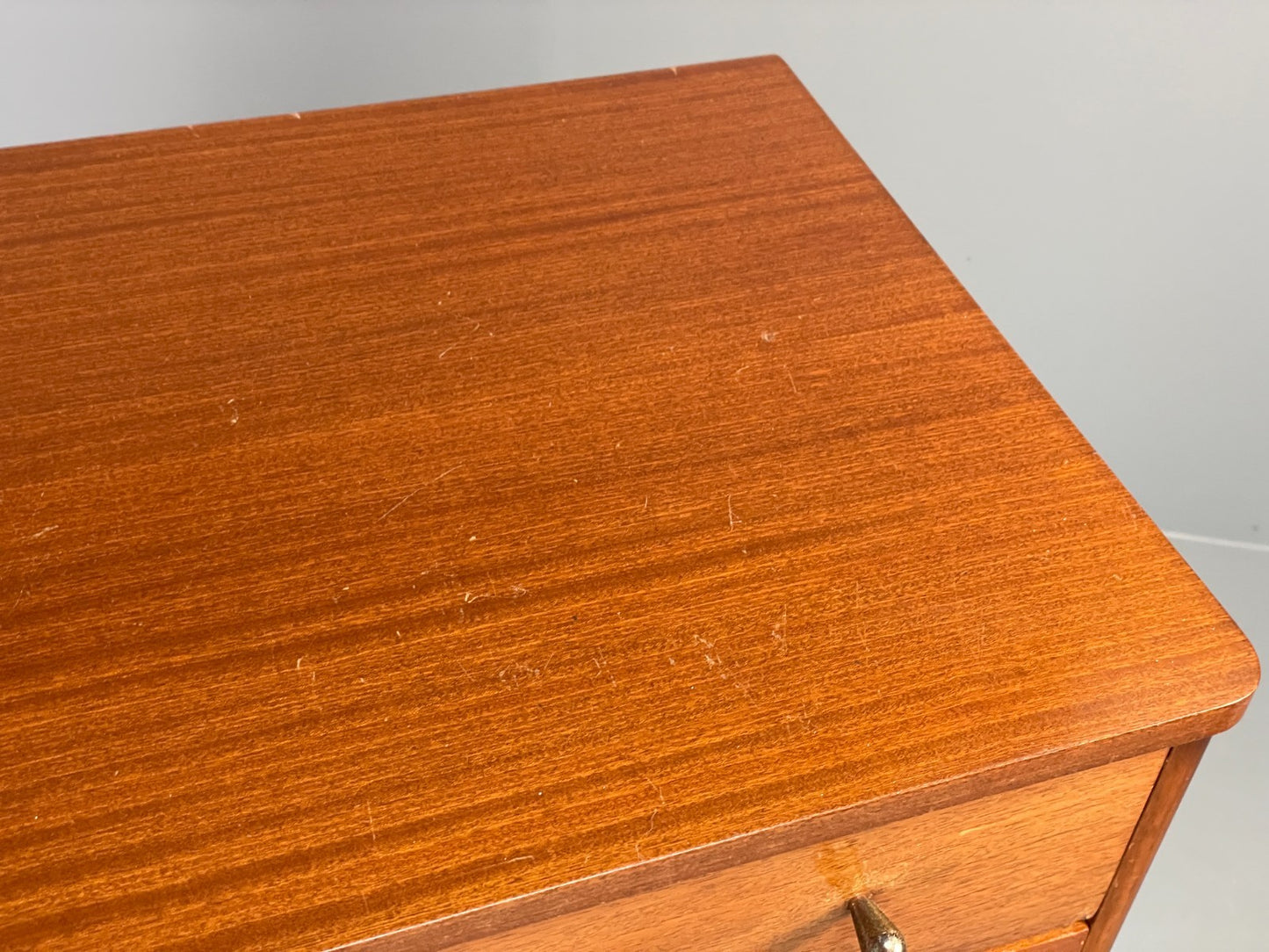 Vintage Austinsuite Chest Of Drawers Walnut Brass Handles 1960s EB10677 MWOO6