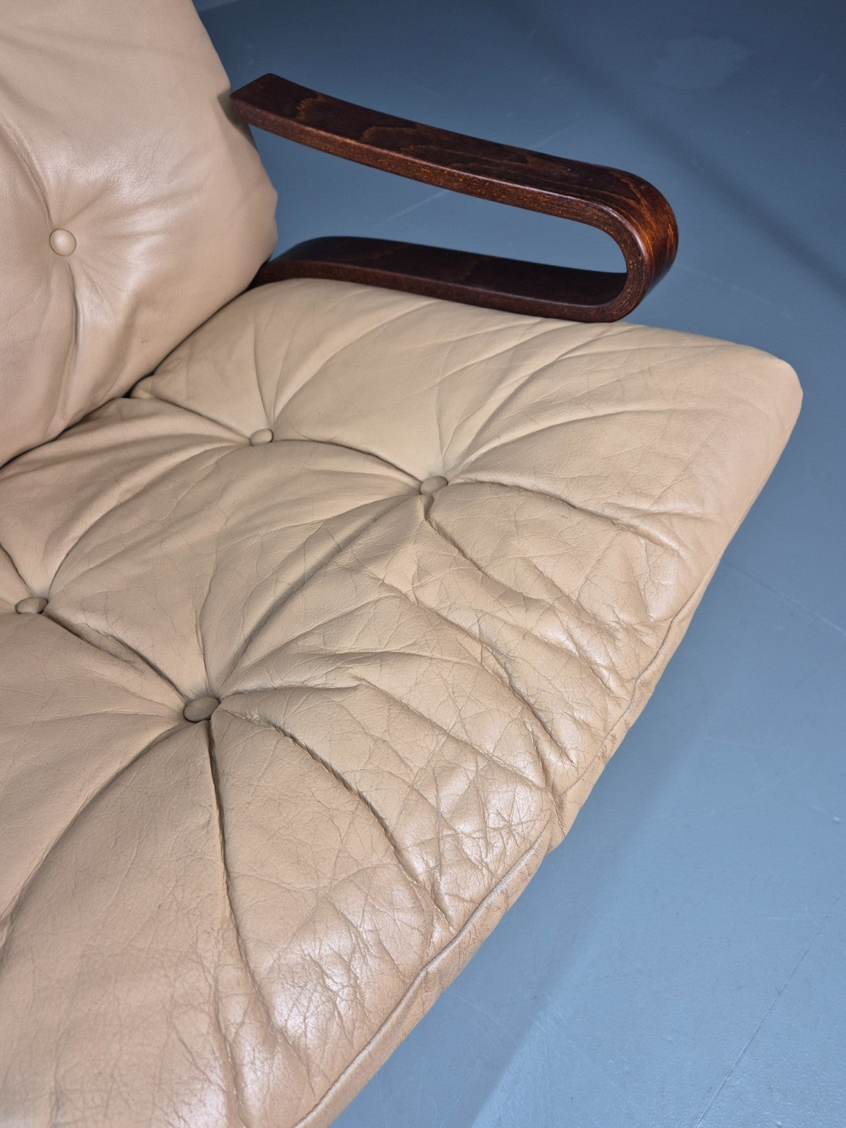 Vintage Leather Bentwood Armchair  Midcentury Norway Skyline Retro EB9912 MBEN3