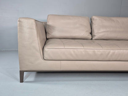 Maxalto Four Seater Sofa Grey Leather Italian Quality Lucrezia EB11269 M4SS1