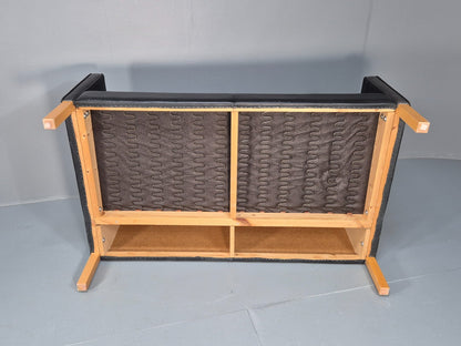 Mid Century Stouby Eva Two Seater Sofa Vintage Danish Black Leather EB10108 M2SS9