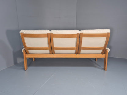 Swedese Pine Three Seater Settee  Canvas Cover Yngve Ekstrom 1970s EB10638 M3SS17