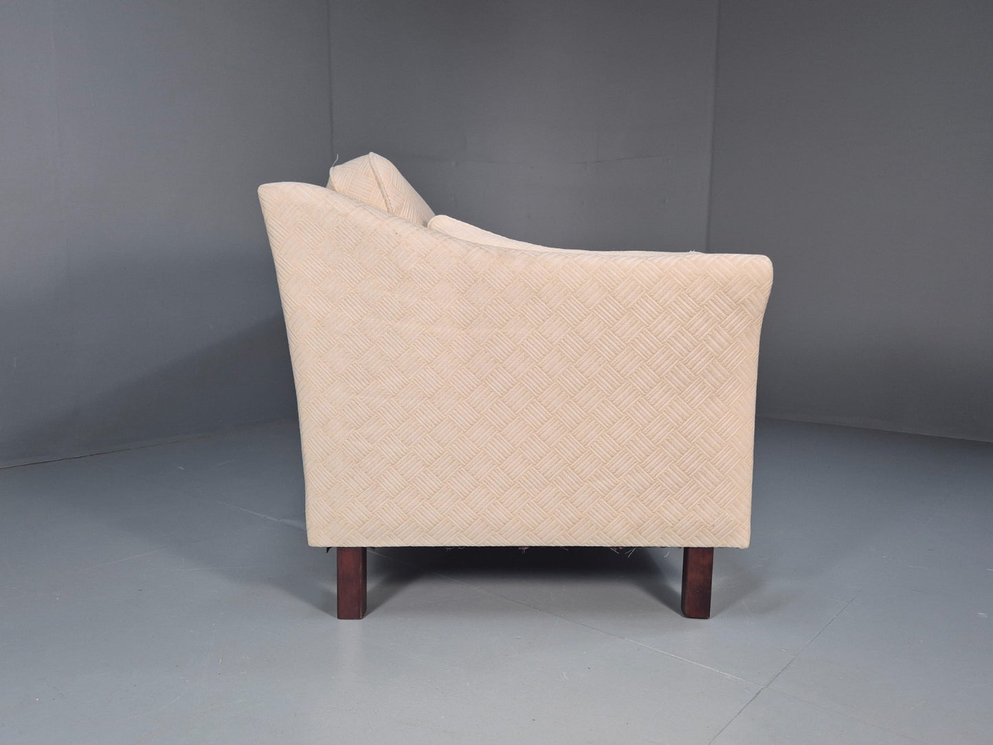 Vintage 3 Seater Sofa Retro Danish Cream Patterned Fabric EB10520 M2SS12