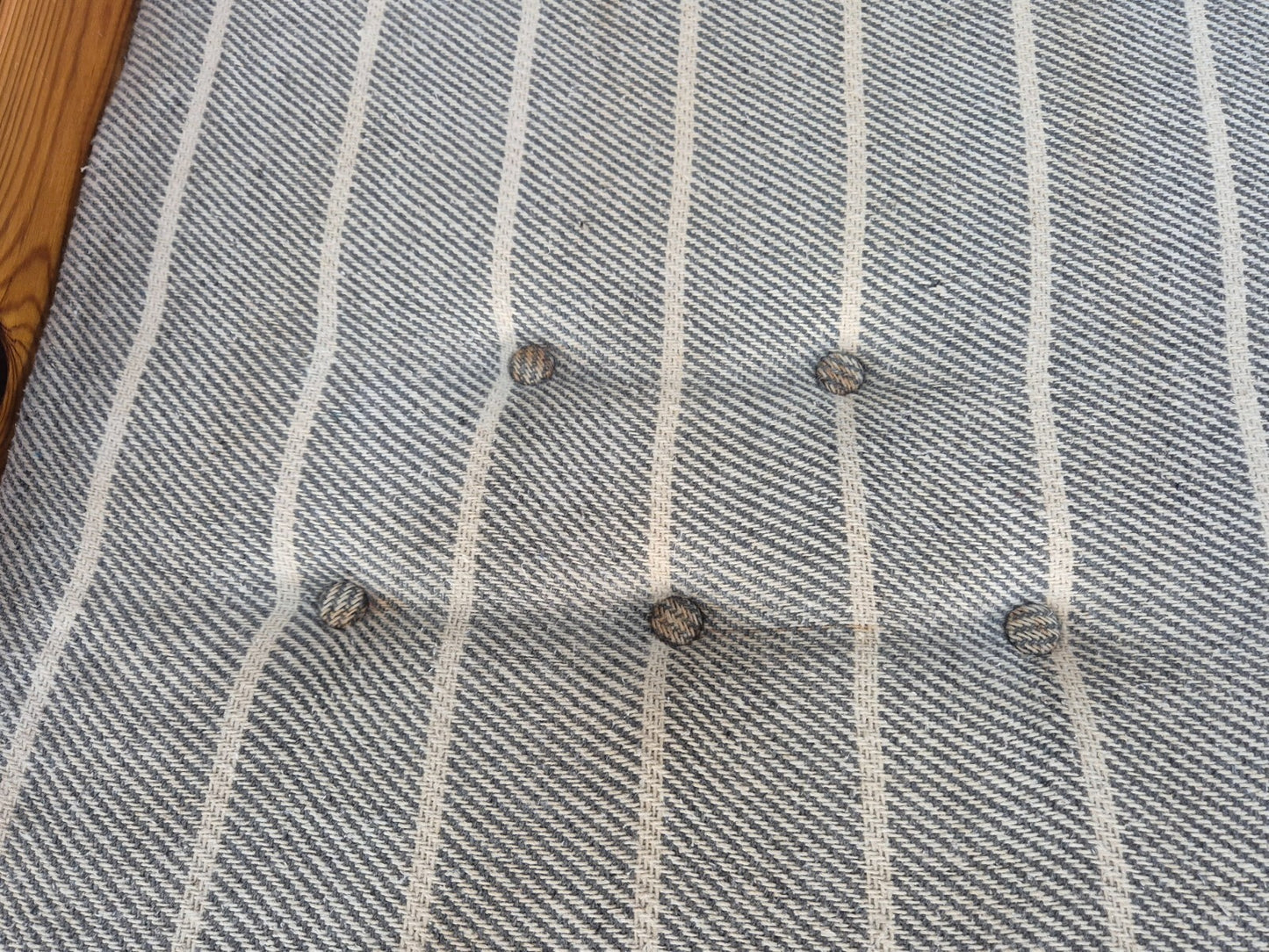 Vintage 3 Seater Pine Sofa Danish 1970s Retro Design Grey Striped EB9373 M3SS - UKDK FURNITURE