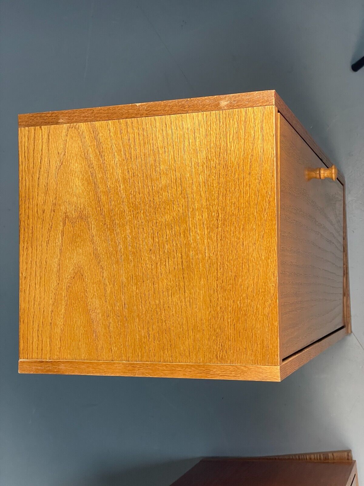 Pair Of Vintage Oak And Melamine Rotating Bedside Units EB8671 MWOO - UKDK FURNITURE