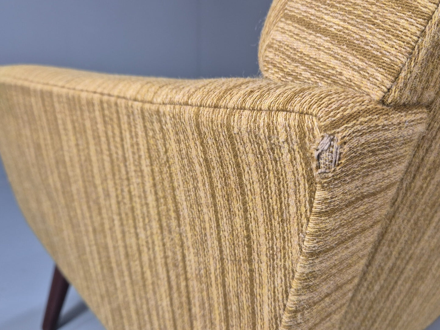 Danish 1960s 4 Seat Sofa Green Wool Teak Legs Retro Mid Century EB9746 M4SS - UKDK FURNITURE