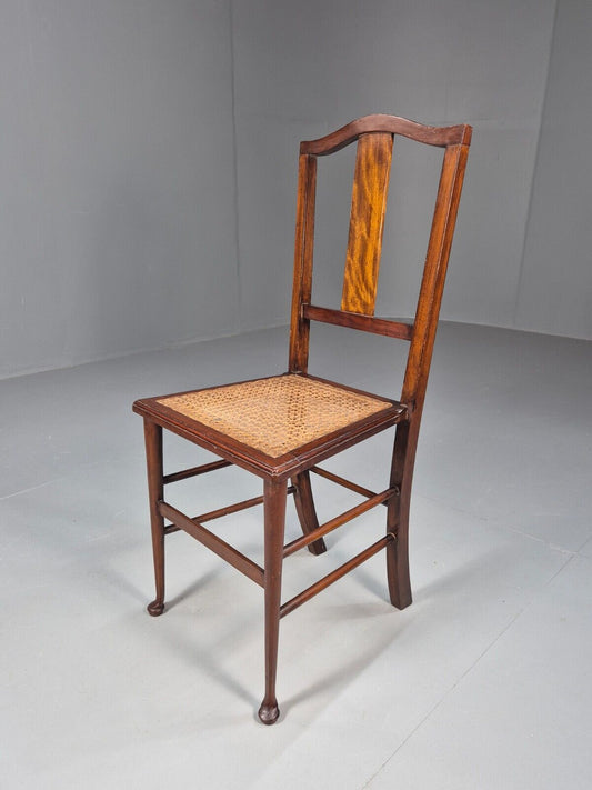 Vintage Dining Chair Rattan Mahogany Pad Feet Antique EB9150 VDIN - UKDK FURNITURE