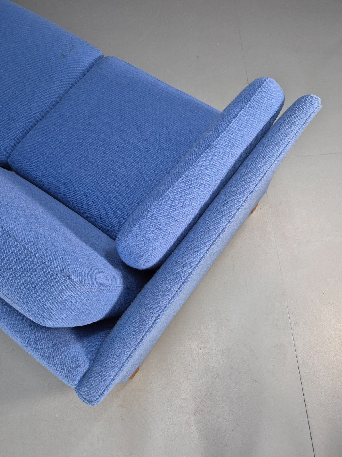 Vintage Danish 1980s Blue Wool 3 seat Sofa Mid Century Modern Retro EB9569 M3SS - UKDK FURNITURE