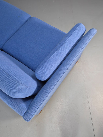 Vintage Danish 1980s Blue Wool 3 seat Sofa Mid Century Modern Retro EB9569 M3SS - UKDK FURNITURE