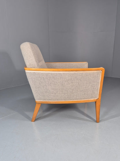 Vintage MIdcentury Lounge Chair 1950s Sweden Retro Grey Wool Beech EB11095 MNOR8
