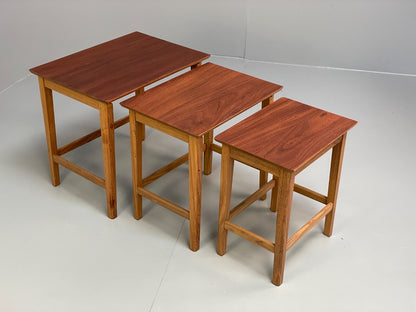 Vintage Solid Teak Nesting Tables Mid Century EB9755 MWOO - UKDK FURNITURE