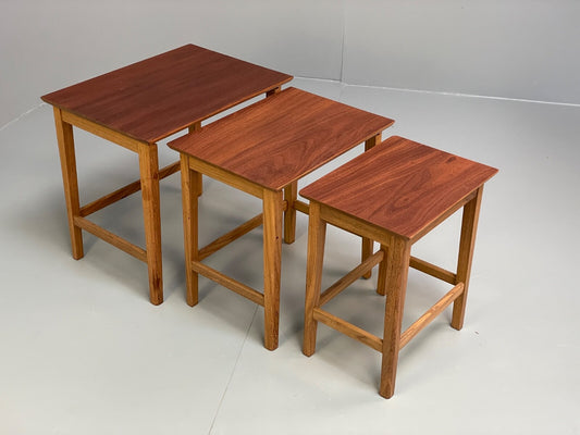 Vintage Solid Teak Nesting Tables Mid Century EB9755 MWOO - UKDK FURNITURE