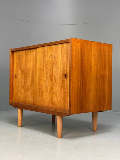Vintage Danish Teak Cabinet 1970s Retro Sliding Doors Shelf EB9835 MWOO - UKDK FURNITURE