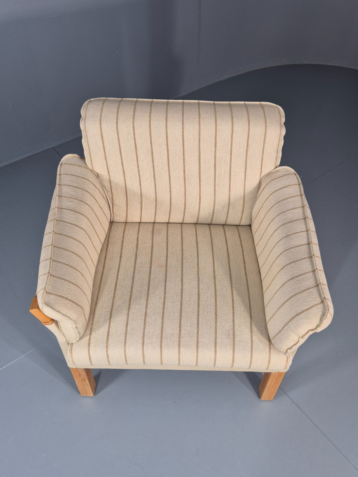 1970s Lounge Chair Vintage Denmark Nielaus Cream Wool MCM Retro EB11307 MNOR2